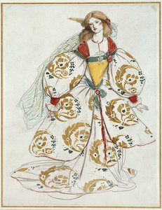 Kostýmní návrh (akvarel přes grafit na bílém papíře) od Charles Ricketts