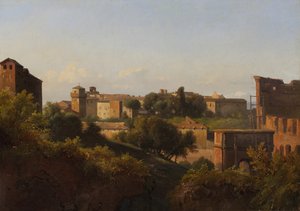 Pohled na Koloseum a Konstantinův oblouk z Palatinu, ca. 1822-24. od Charles Rémond