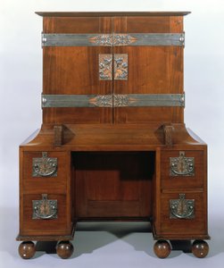 Skříň - přední uzavřená, 1898 (mahagon & bílá cesmína) (viz také 272466, 272468)
