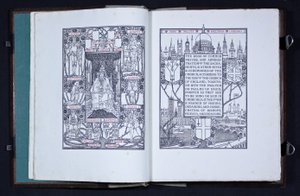 Titulní strana a frontispis z ‚Modlitební knihy Edwarda VII‘, vydané nakladatelstvím Essex House Press od Charles Robert Ashbee