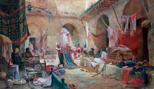 Kobercový bazar, Káhira, 1887