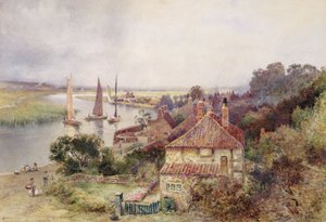 Na řece Yare, cca 1880 (akvarel na papíře)
