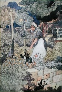 Chatová zahrada, vydáno 1912 (barevné lito) od Charles Robinson