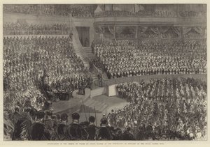 Instalace prince z Walesu jako velmistra svobodných zednářů Anglie v Royal Albert Hall