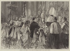 Sňatek markýze z Bute s ctihodnou Gwendaline Howardovou, v oratoriu, Brompton od Sir John Charles Robinson