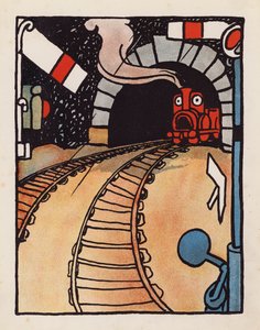 Nesmysl: Motor se bojí vyjet v dešti (barevná litografie) od Charles Robinson