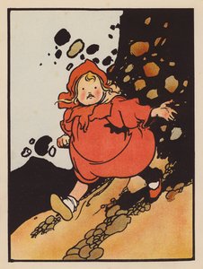 Nesmysl: Dívka, které se nedaří vyjet na kopec (barevná litografie) od Charles Robinson