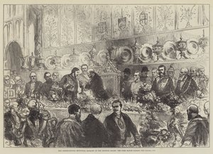 Mezinárodní obecní banket v Mansion House, primátor předávání Loving Cupu