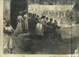 Princ z Walesu na obědě v jeskyních Elephanta od Charles Robinson