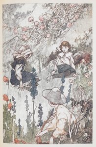 Děti v tajné zahradě: Mary Lennoxová, Colin Craven a Dickon Sowerby. od Charles Robinson