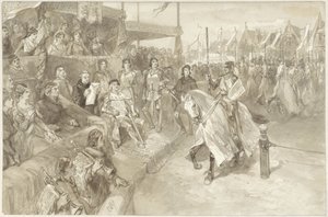 Turnajová hra v Haarlemu, ilustrace epizody z De Roos van Dekama od Charles Rochussen