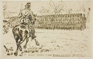 Vojenská inspekce od Charles Samuel Keene