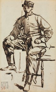 Charles Keene jako dobrovolník od Charles Samuel Keene