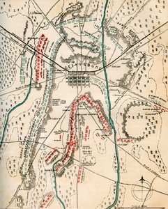 Mapa bitvy u Gettysburgu, Pennsylvania, 1.-3. července 1863 1862-1867. od Charles Sholl