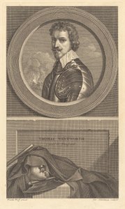 Thomas Wentworth, hrabě ze Straffordu od Charles Simonneau after Adriaen van der Werff after Sir Anthony van Dyck