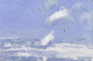 Gannet  Clouds, 2016 (olej na plátně) od Charles Simpson