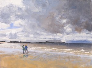 Dvě postavy, 2017 (olej na plátně) od Charles Simpson