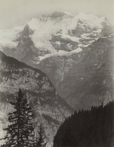 Jungfrau, Pohled z Mürren, Švýcarsko, c. 60. léta 19. století. od Charles Soulier