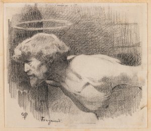 Dekapitace svatého Jana Křtitele, kolem roku 1881 (uhl na papíře)