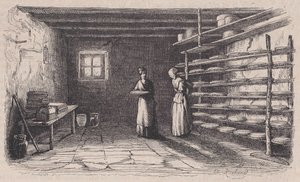 Sýrová mlékárna, od Magasin Pittoresque, ca. 1852.