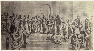 Fotoreprodukce kresby Raphaela, studie pro The School of Athena
