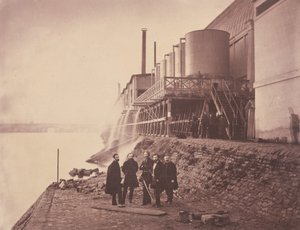 Vodní nádrže mimo přístavbu, pařížská výstava Universelle, 1855.