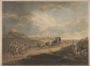 Jeho Veličenstvo se ve svém cestovním kočáře vrací z Windsoru do města od Charles Turner