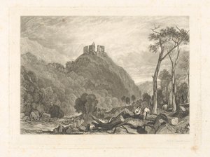 Hrad Okehampton, na řece Okement od Charles Turner
