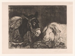 Ezel en zwijn Střízlivý a pracovitý, Obžerský a líný (název na objektu)