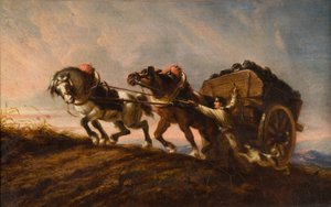 Koně táhnoucí náklad, 1864