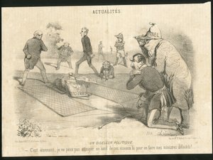 Ilustrace Charles Vernier (? -1887) v Le Charivari - Politický kuřák - Prezident republiky, Ministere de l