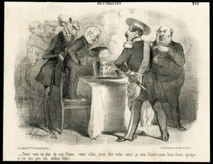 Ilustrace Charles Vernier (? -1887) v Le Charivari, cca 1851-11 - Připomenutí zákona z 31. května 1850 - Volby, prezident republiky, velikost, právo, hlasovací práva - Thiers Adolphe, Napoleon III, Dupin Andre- Oko Marie Dupinové (1783-1865) - Já od Charles Vernier
