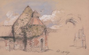 Ruiny antického paláce arcibiskupů z Canterbury v Otfordu, Kent, 24. září 1856 od Charles West Cope