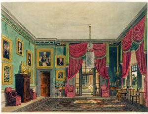 Zelený pavilon, Frogmore House, z „Dějiny královských sídel“, vyryl Daniel Havell (1785-1826), William Henry Pyne (1769-1843), 1819