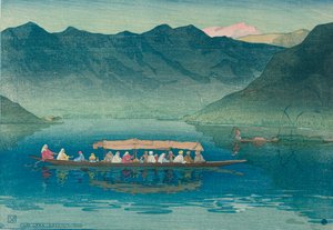 Dal Lake, Kašmír od Charles William Bartlett