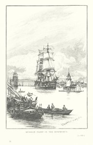 Ruská flotila v Bosporu (litografie) od Charles William Wyllie