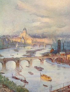 Londýnské City z pohledu od Národního liberálního klubu (barevná litografie) od Charles William Wyllie