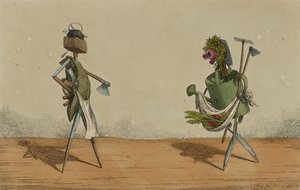 Implements Animated, Plate 2, Dedicated to the Carpenters and Gardeners of Great Britain, c.1811 (ručně kolorovaný lept) od Charles Williams