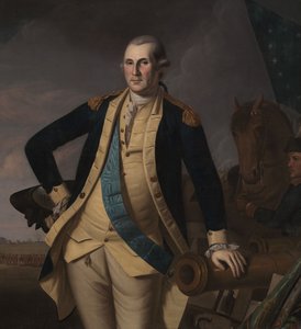 George Washington v bitvě o Princeton, kolem roku 1779 (olej na plátně) od Charles Willson (and workshop) Peale