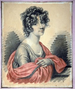 Portrét hraběnky Varvary Ivanovny Golitsyny (?-1804), rozené Shipové - Dílo Carla von Hampelna (1794-po 1880), uhel, pastel a sangvinik na kartonu (25x22 cm), kolem 1820 - (Portrét hraběnky Varvary Ivanovna Golit rozená Shipova, Charcoal,