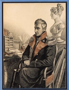 Portrét hraběte Michaila Voroncova (1782-1856) (Portrét hraběte M. Voroncova). Dílo Carla von Hampeina (1794-po 1880), tužka a akvarel na papíře, cca 1820. Ruské umění