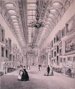 Obrazárna, Buckinghamský palác, vyryl C. Graf, kolem roku 1880 (litho) od Charlotte (after) Campbell