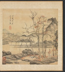 Obrazy podle starých mistrů: Taoista a jeřáb v podzimní krajině, 1598-1652. od Chen Hongshou