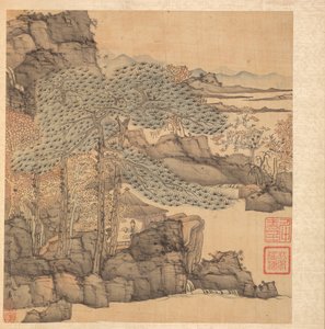 Obrazy podle starých mistrů: Učené čtení v doškové chatrči u vodopádu, 1598-1652. od Chen Hongshou
