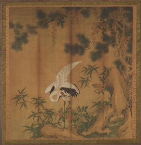 Crane and Pine, konec 19. století. od Chen Zhaofeng