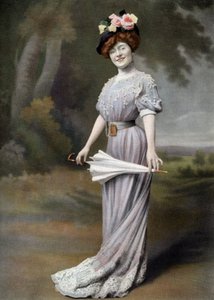 Francouzská komička Amelie Dieterle jako Blanche ve hře "La ponette", Paříž, foto Cheri Rousseau z papíru "Le Theatre" 1. srpna