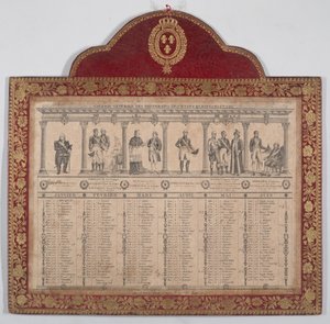 Francouzský kalendář na rok 1816 Obecná galerie panovníků evropských států, 1816 od Chevalier Henry Guillot