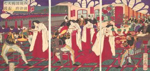Ilustrace velitelů, kteří pacifikovali západní Japonsko, obdrželi císařovo G..., červenec 1877.