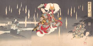 Scéna Foxfire Kitsunebi z Play Honcho nijushiko, 1898., 1898.