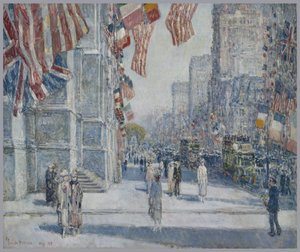 Brzy ráno na Avenue v květnu 1917 od Childe Frederick Hassam